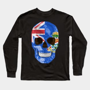 Cayman Islands Flag Skull - Gift for Caymanian With Roots From Cayman Islands Long Sleeve T-Shirt